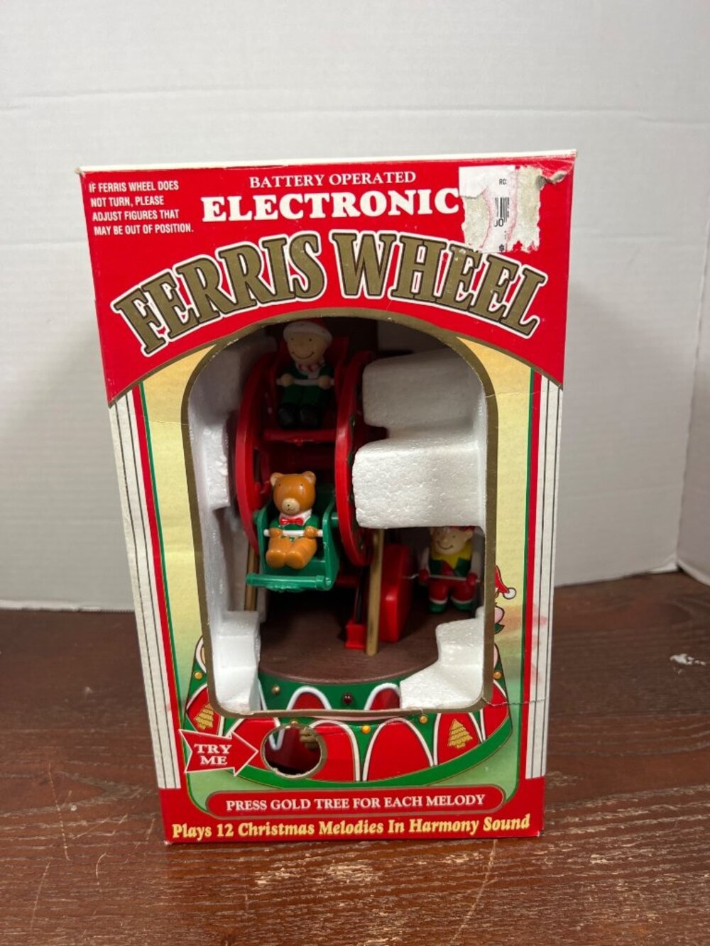 Vintage Battery Operated Christmas Ferris Wheel With Lights & Music